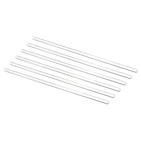 MECCANIXITY 3.3 Borosilicate Glass Stick 11.81" Length 8mm Dia Stir Rod Mixing Tools with Both Ends Round, 6Pcs