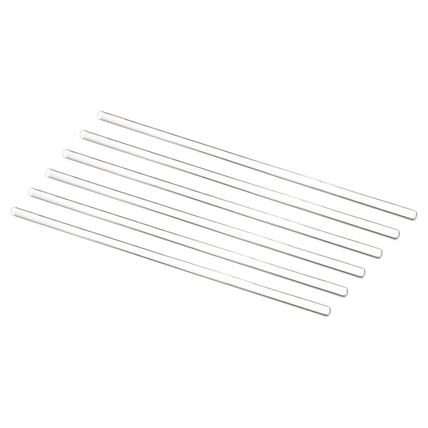 MECCANIXITY 3.3 Borosilicate Glass Stick 11.81" Length 8mm Dia Stir Rod Mixing Tools with Both Ends Round, 6Pcs