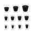 21 Pack Solid Rubber Stopper, Black Lab Plug, Assorted Sizes 000# - 8#