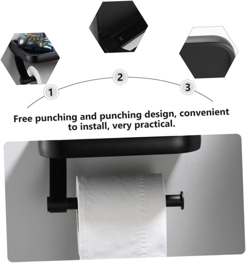 2pcs balacoo Toilet Paper Stand Roll Paper Holder Floating Shelves Bathroom Caddy Sturdy Material Holder Simple Design