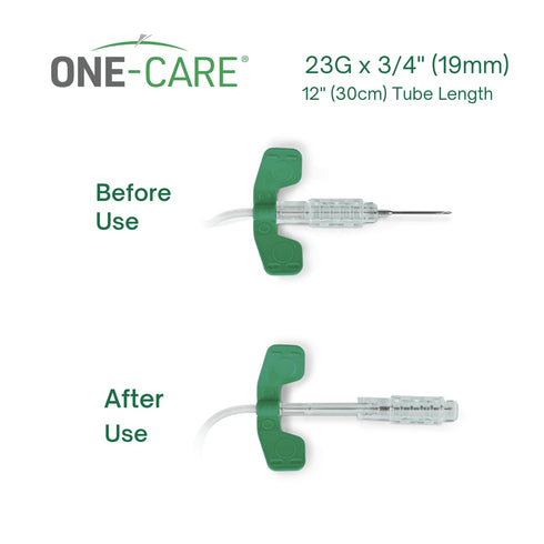 21Ga 3/4", 12'' 100 Sets, 5052 ONE-CARE x Lab Dispensing Accessories for Measuring, Butterfly, Tube. Hldr, Ergo-Shield