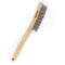 Stainless Steel Wire Brush, 14" Long Curved Beechwood Handle for Cleaning Rust, Large