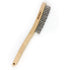 Stainless Steel Wire Brush, 14" Long Curved Beechwood Handle for Cleaning Rust, Large