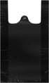LazyMe T Shirt Bags, Black Plastic Bags with Handles, 12x20 Inches (50 pcs) for Grocery and Shopping Retail