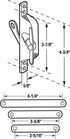 Prime-Line H 3557 Jalousie Operator, Reversible, With Three Link Arms, Aluminum Finish (Single Pack) by PRIME-LINE