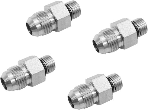 (4-PACK) 6400-06-04-O Hydraulic Hose Adapter Fitting 3/8" Male JIC x 1/4" Male O-Ring Boss