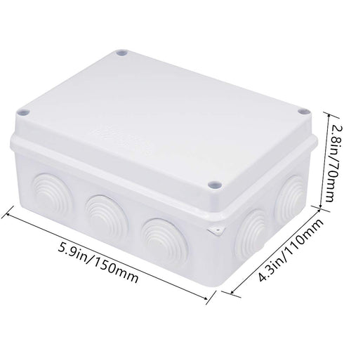 Zulkit Junction Box, ABS Plastic Dustproof Waterproof IP65 Universal Electrical Boxes, 5.9 x 4.3 x 2.8 inch
