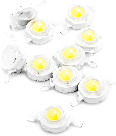 CHANZON 10 pcs High Power LED Chip 3W Natural White (4000K - 4500K) Super Bright SMD COB Light Emitter