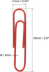 MECCANIXITY Paper Clips Medium Size 2 Inch Vinyl Coated to Prevent Tearing Pages with Box for Organize Office Home Red Count 100 by MECCANIXITY