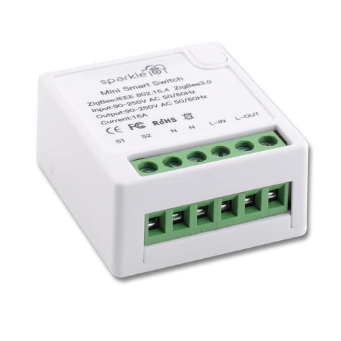Zigbee WiFi Mini Smart Switch Relay Module, 2 Way Dual-Mode Control, 16A for Smart Home Automation