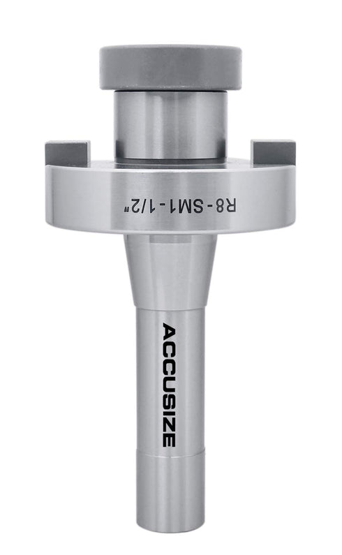 Accusize Industrial Tools R8 Shank Shell Face Mill Arbor Adapter Holder: 1 1/2'', Range: 4''-5'', 7/16''-20, Fg22-8096