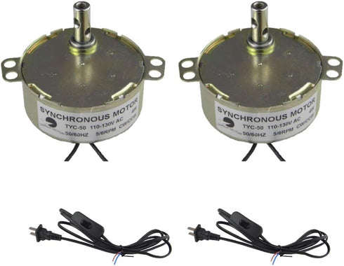 CHANCS 2PCS TYC-50 Synchronous Motor for Turntable, 110V 5-6RPM Electric Motor with Foot Switch, 1.8m US Plug