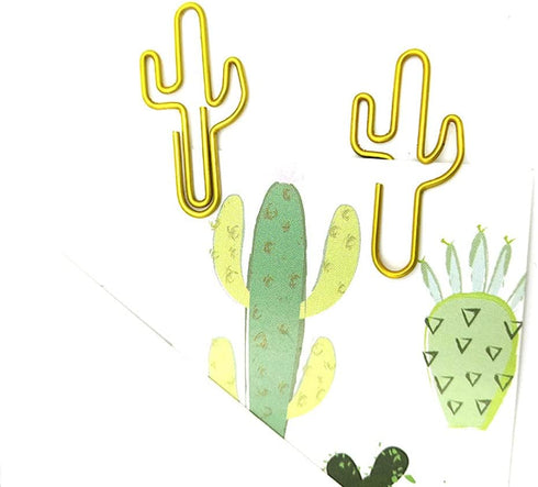 Binder Paper Clip, 30 Cute Cactus Paper Clips for Creative Decoration in Home, School, and Office (B)