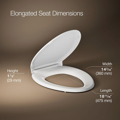 4734-RL-0 KOHLER Rutledge ReadyLatch Soft Close Elongated Toilet Seat, Quiet-Close Lid Grip-Tight Bumpers, Installation