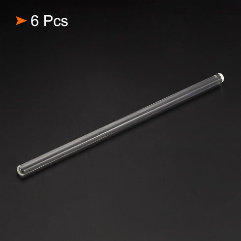 MECCANIXITY 6Pcs 3.3 Borosilicate Glass Stick, 7.87" Length 8mm Dia Stir Rod Mixing Tools with Both Ends Round