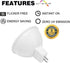 MR16 LED 12V Bipin Bulb, 3000K Warm White, 50W Halogen Replacement, GU5.3 5W, 450lm, 10-Pack for Landscape Lighting