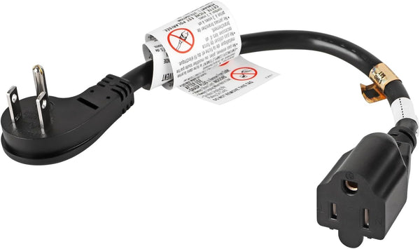 1Feet 1625W 13A UL SJT 16AWG Flat Plug Heavy Duty Extension Cord: 3-Prong Grounded Short 90 Degree Angle Adapter, UL