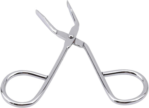 Seadiquiet Tweezers,Elbow Silver Stainless Steel Eyebrow Scissors Pliers Clip Scissors,Flat Tip Tweezers Hair Plucker
