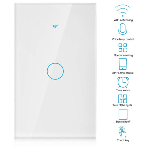 Remote Switch with Highly Sensitive Touch Keys, Suitable for Google, 1-Way AC (White)
