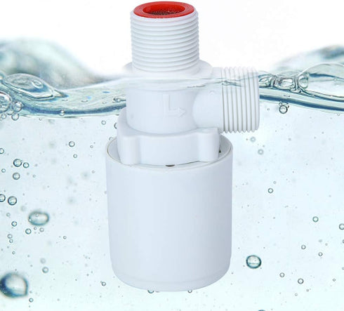 Automatic Float Valve, 3/4" Thread Water Level Control Valve, Plastic Vertical Liquid Level Control Sensor with Filter