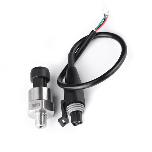 Pressure Transducer Sender Sensor for Oil Fuel Air Water, 1/8" NPT Thread Stainless Steel, 30 PSI