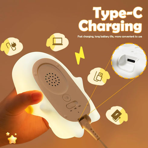 7 3 S NMT Cute Dog Silicone Night Light for Kids Room, Colors Changing Nursery Sleeping Lamp, Level Brightness Beside