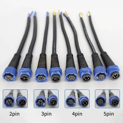 M15 (2pin 1.5 Elecbee Waterproof Connector Male Female Plug Connector LED Power Connector AC/DC Industrial Cord