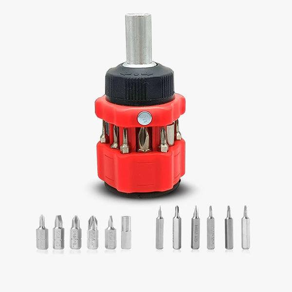 13-in-1 Mini Combination Ratchet Screwdriver, Multi-Bit Outdoor Tool Set, Easy to Carry for Many Purposes