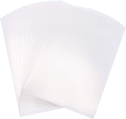Tupalizy Clear Plastic File Document Folder Protector, A5 Size Copy Safe Project Pockets, 16PCS