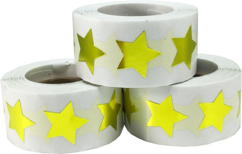 Metallic Gold Star Stickers, 3/4 Inch, 500 Labels per Roll - Perfect for Crafts, Rewards, and Decorations