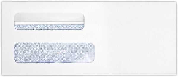 Quality Park Redi-Seal Self Seal Security Tinted #8 Double Window Envelope, 3 5/8 x 8 5/8-Inch, White Wove, 50/Pack