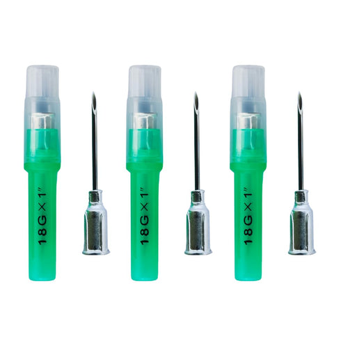 Eli-Vet Veterinary Aluminum Hub Needle, 18G x 1 inch (25 mm), 100 per Box, Individual Sheath AHN1825
