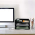 Plastic Stackable File Paper Storage Tray, Office Letter Tray, Black, 6 Pack