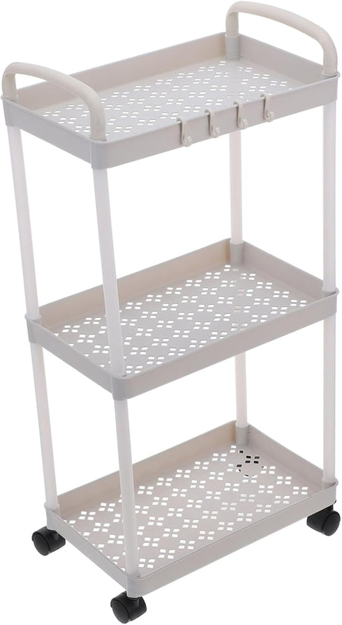 Tofficu Utility Rolling Cart Slim Cart with Wheels Modern Storage Organizer for