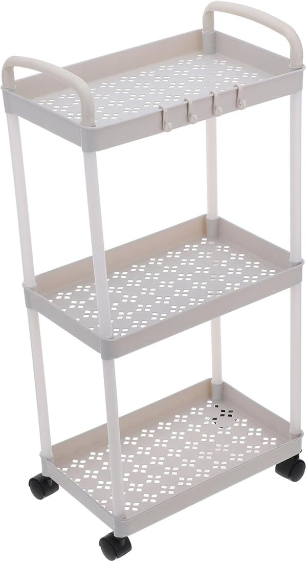 Tofficu Utility Rolling Cart Slim Cart with Wheels Modern Storage Organizer for