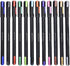 Pentonic Gel Pen With Hard Box Case | 0.6 mm-1.0 mm | Waterproof Gel Ink, Sleek Matt Finish Body | Comfortable Grip For Effortless Writing Experience | Multicolor Ink, Black Body, Pack Of 10 Pens by Pentonic