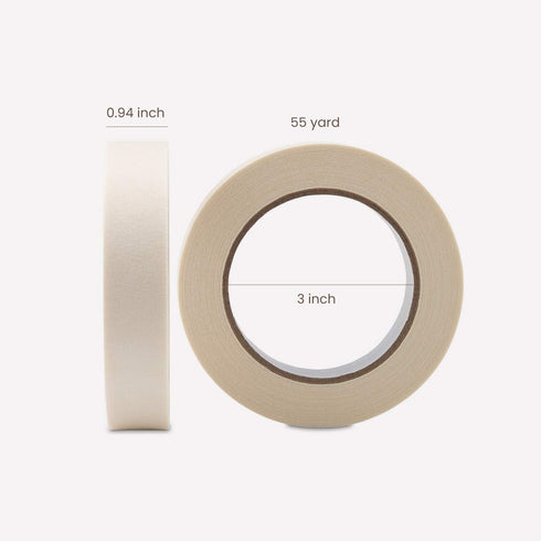 Lichamp Masking Tape 1 inch, 2 Pack General Purpose Beige Masking Tape, 1 inch x 55 Yards