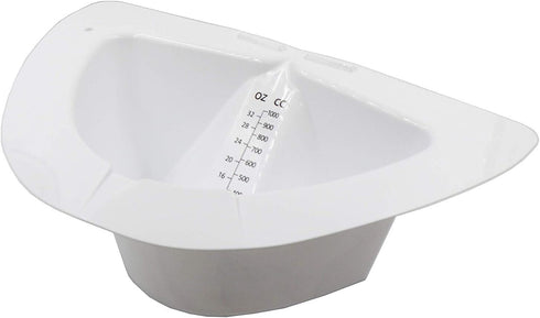 Comfort Axis 32 Ounces Slanted Specimen Collector Pan with Graduations, 5 Pack, White