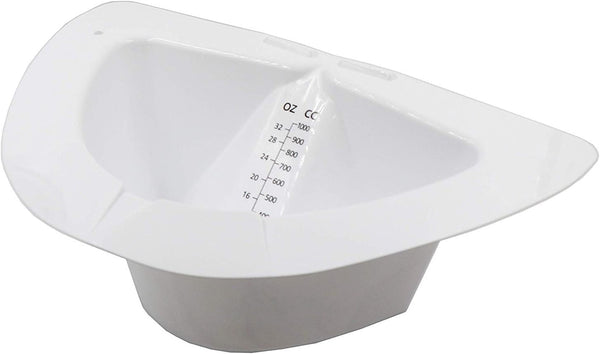 Comfort Axis 32 Ounces Slanted Specimen Collector Pan with Graduations, 5 Pack, White