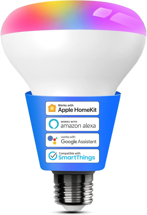meross Smart Light Bulb BR30 Flood WiFi LED Bulbs Dimmable E26 Multicolor 2700K-6500K RGBCW Compatible with Apple