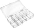 uxcell Component Storage Box, Plastic Fixed 10 Grids, Clear White, 176x88x30mm