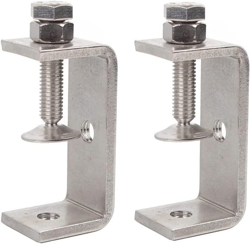 304 Stainless Steel C Clamps, Heavy Duty Adjustable Wide Jaw Opening for Metal Working, Woodworking, 2.5in/2pcs
