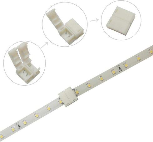 D DrNeeko 10mm (2 5050 2835 3528 3014 5730 Pack 10 LED Strip Solderless Connector Adaptor for Waterproof Single Color