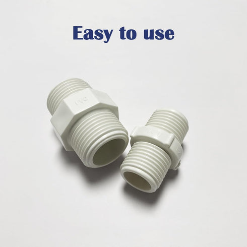 12PCS 3/4 Inch PVC Pipe Fitting Hex Nipple, G3/4 Male X G3/4 Male Coupling Adaptor for Plumbing
