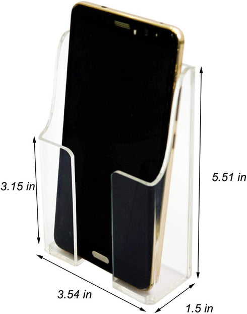 Media Organizer Storage Box, Acrylic Transparent Wall Mount Mobile Phone Holder, Remote Control (Single Grid)