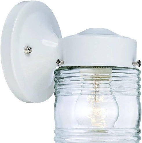 HomeRoots Outdoor Wall Light with Clear Jelly Jar Globe