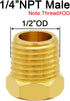 Joywayus 1/4" NPT Male Pipe Plug - Outer Hex Thread Socket Plug Brass Fitting (Pack of 5)