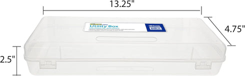 BAZIC Plastic Pencil Case, Large Utility Storage Box, Clear Color Multi-Purpose Organizer, 1-Pack