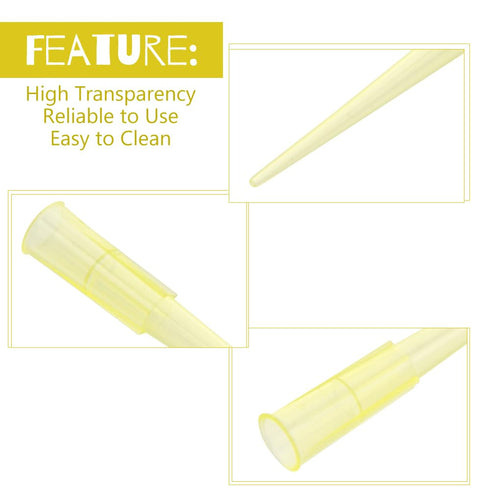 WMYCONGCONG 500 PCS Pipette Tips 200ul Clear Yellow Universal Disposable Tips for Lab Liquid Pipettor