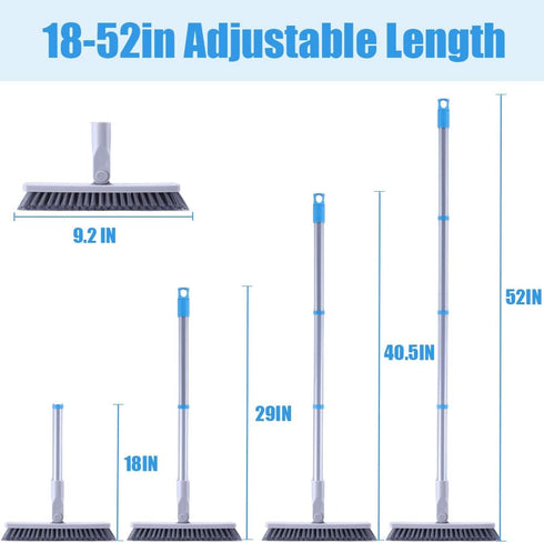 Grout Brush with Long Handle, Heavy Duty Cleaner Brush for Tile Floors and Shower, Swivel Stiff Bristles